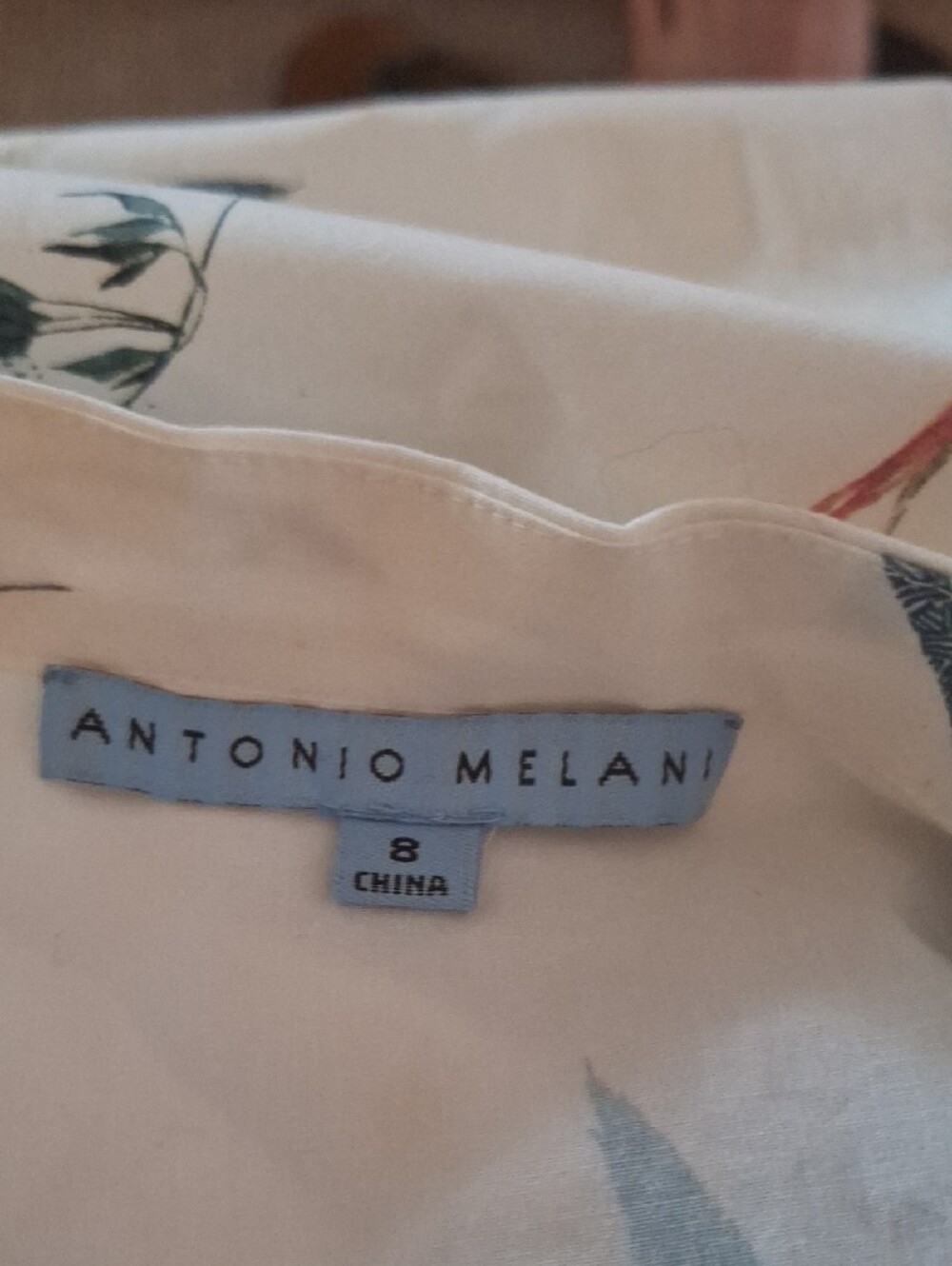 NWT Antonio Melani Foral Button-Front Maxi Cotton Dress in Cream Size 8 - Picture 11 of 12